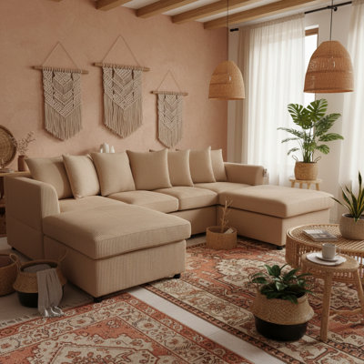 Roze 4 Seater Corduroy Sofa