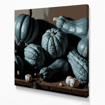 Légumes, art mural sur toile gris Hubbard