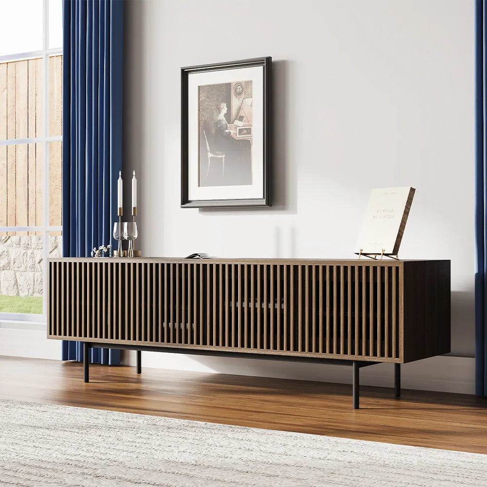 Daila TV Stand, 21.26" H x 71" W x 18.89" D, Walnut