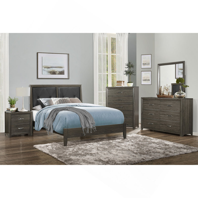 Mobilier de chambre à coucher 1 pièce, Gris foncé