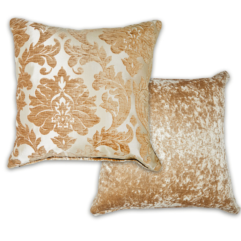 Worrell Damask Square Cushion Cover, Coffee