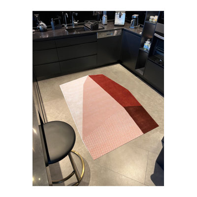 Tapis décoratif tissé à pois asymétrique lavable à la machine