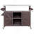 Outdoor Kitchen Island, Rolling Bar Cart & Storage Cabinet, Farmhouse Solid Wood Outdoor Grill Table With Stainless Steel Top, Spice Rack , Towel Rack For Kitchen & Barbecue , Dark Brown-1514875351