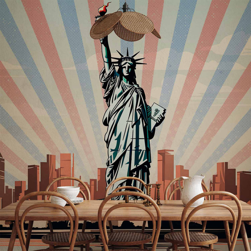 Wall Mural - NY in muted colours, 8.04" L X 137.8" W
