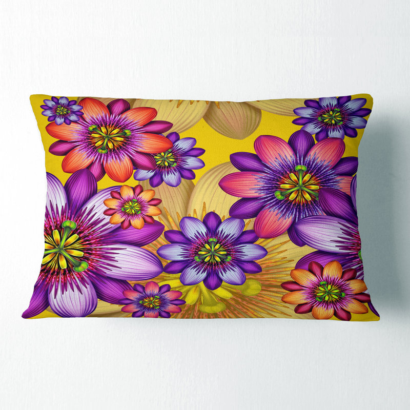 Passion Flowers Pattern - Floral Printed Throw Pillow