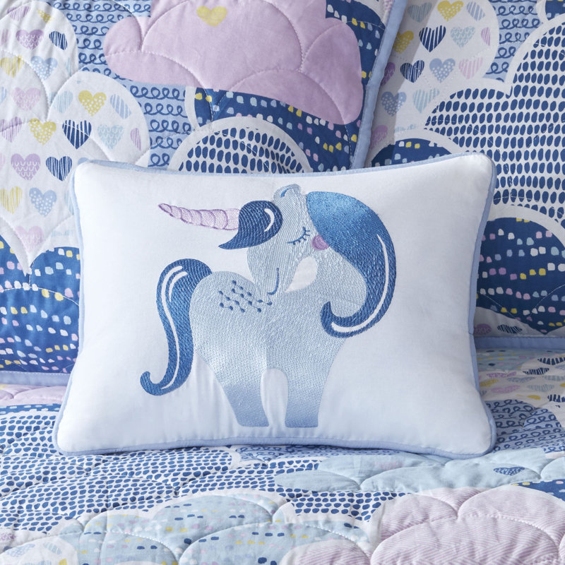 Whimsical Blue Cotton Reversible Kids Daybed Set