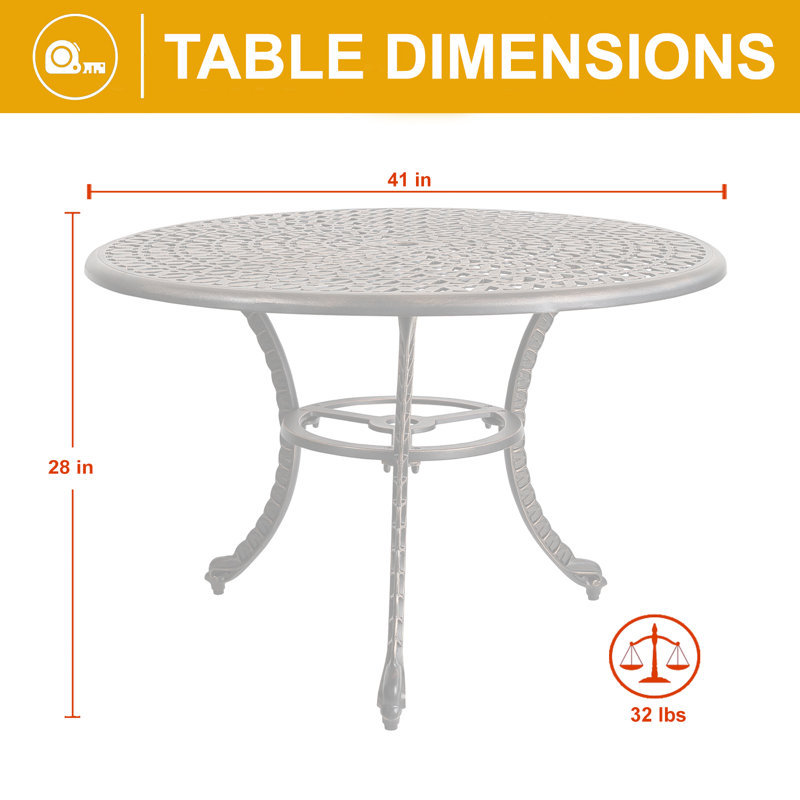 Sermin Round Outdoor With Umbrella Hole , 33'' in. W 33'' in. D