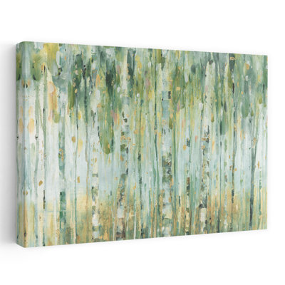 The Forest I - Abstract Gilded Gold Green Art