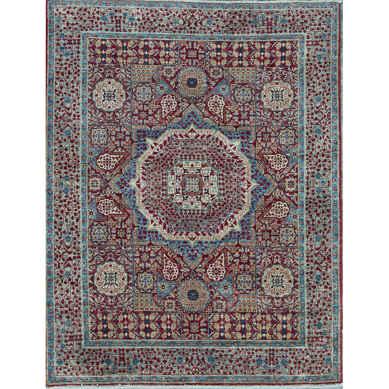 Tapis rouge de haute qualité noué à la main Ziegler