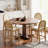Wooden Bar Stools Set Of 4 With Natural Rattan Back-71235072