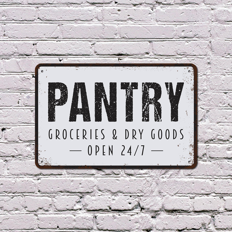 Enseigne personnalisée en plastique 8 "x 12" Pantry Open 24 7