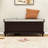 Fluted Entryway Bench with Cushion, 3 Storage Drawers and Hidden Compartment-1538549730