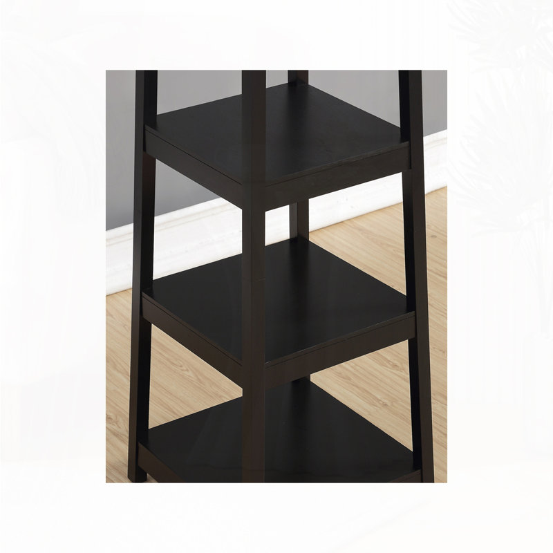 Portemanteau avec tablettes de rangement à 3 niveaux, Noir