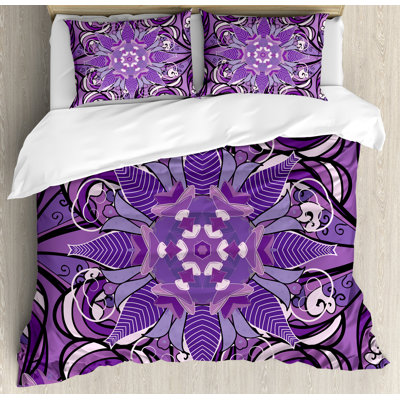 Mauve Eclectic Floral Duvet Cover
