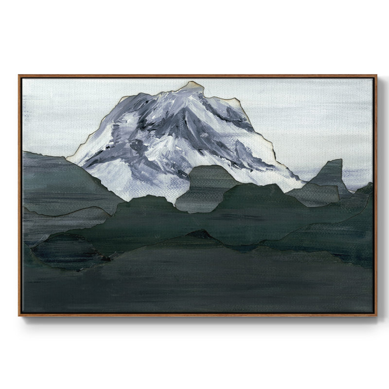 Sommet, Toile encadrée noyer flottant, H 27 po x l 41 po x P 2 po