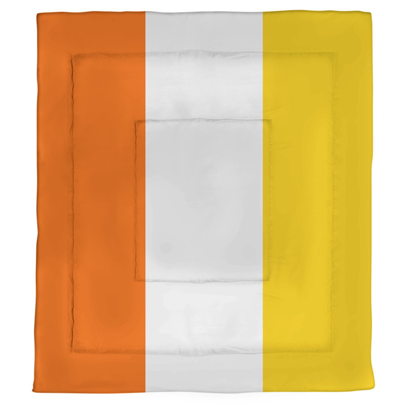 Polyester Striped Comforter, Twin XL Comforter, Orange/Navy Middle