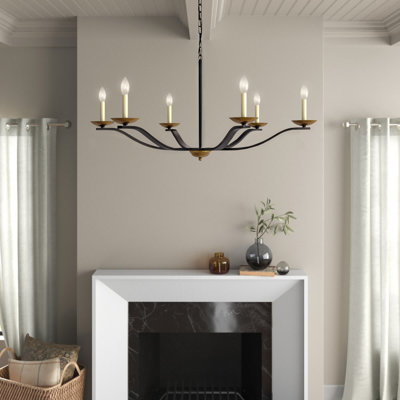 Henton 6 - Light Dimmable Wagon Wheel Chandelier