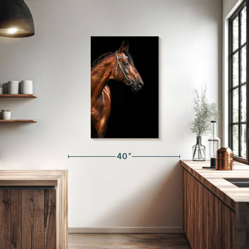 Cheval étalon Brampt Bay, H 36 po x l 24 po