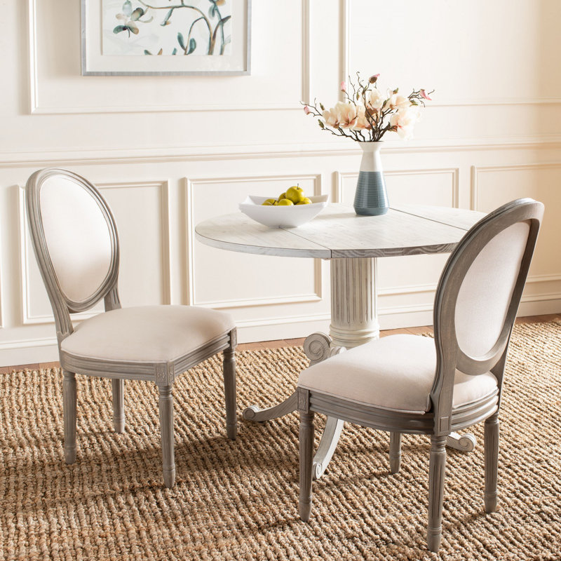 Denholme 2 - Person Pine Solid Wood Solid Wood Top Pedestal Dining Set, Rustic Natural, Light Beige/Rustic Gray