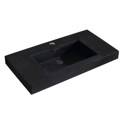 Lavabo de salle de bain rectangulaire encastré avec trop-plein 36 po Dowell