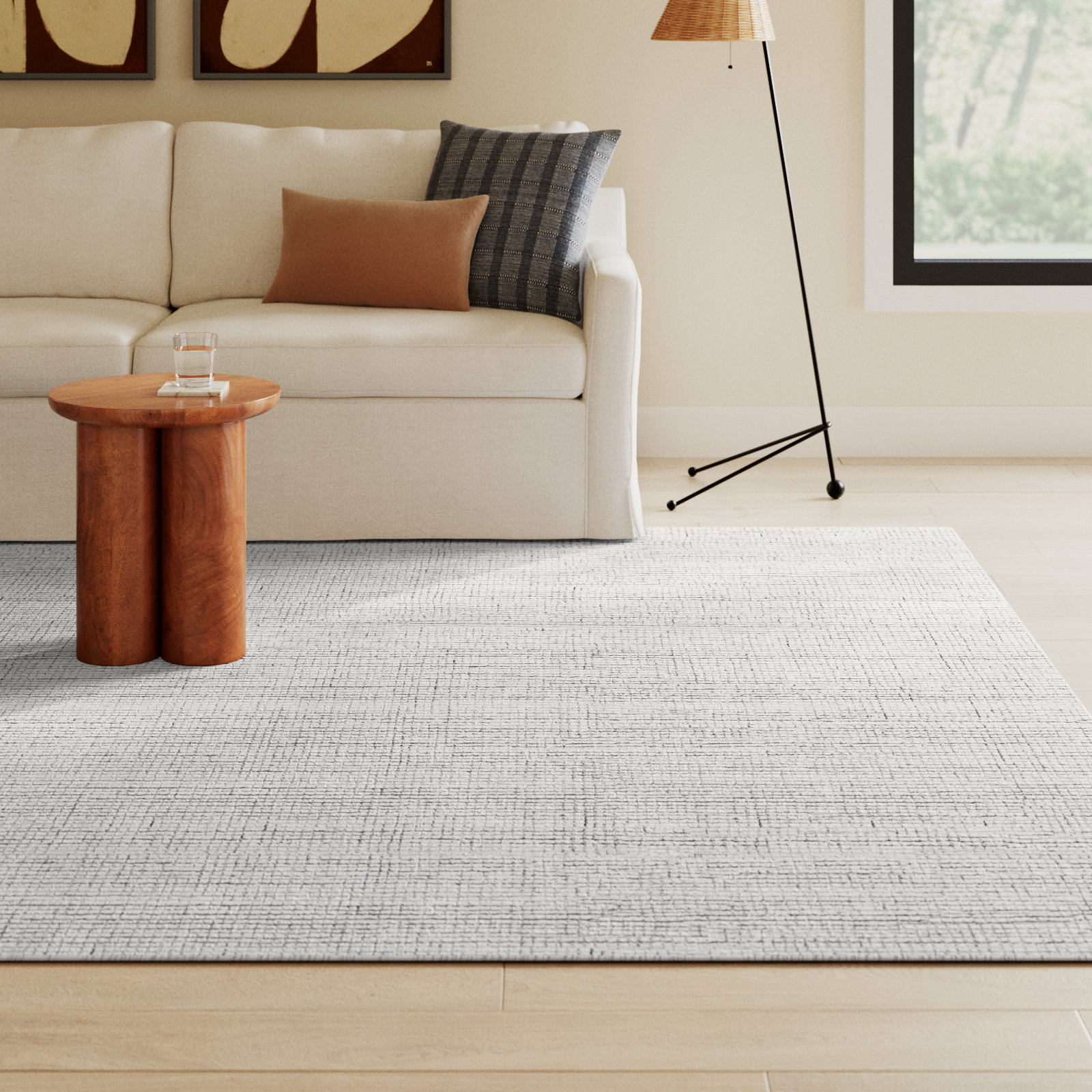 Rowe Ivory Grey Hand-Tufted Abstract Rug, Rectangle 8' x 10'