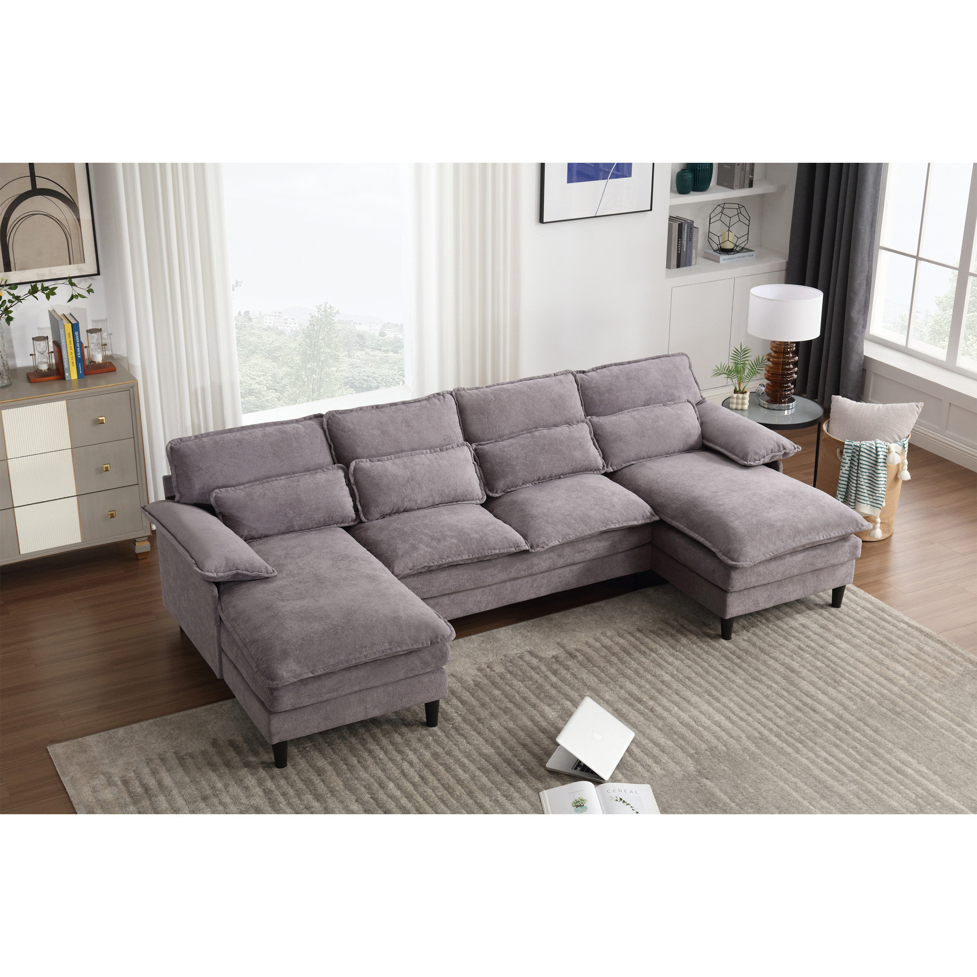Latitude Run® U Shaped Modular Sectional Sofa Couch, Corner Sofa With ...