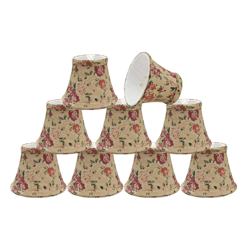 Abat-jour en jacquard à candélabre en tissu texturé H 4 po en beige/rose