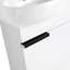 Meuble-lavabo autoportant avec lavabo en résine et 2 portes d'armoire à fermeture en douceur-112367383