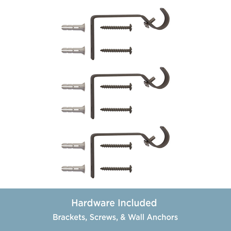 Bronze Adjustable Steel Single Curtain Rod with Openwork Finials