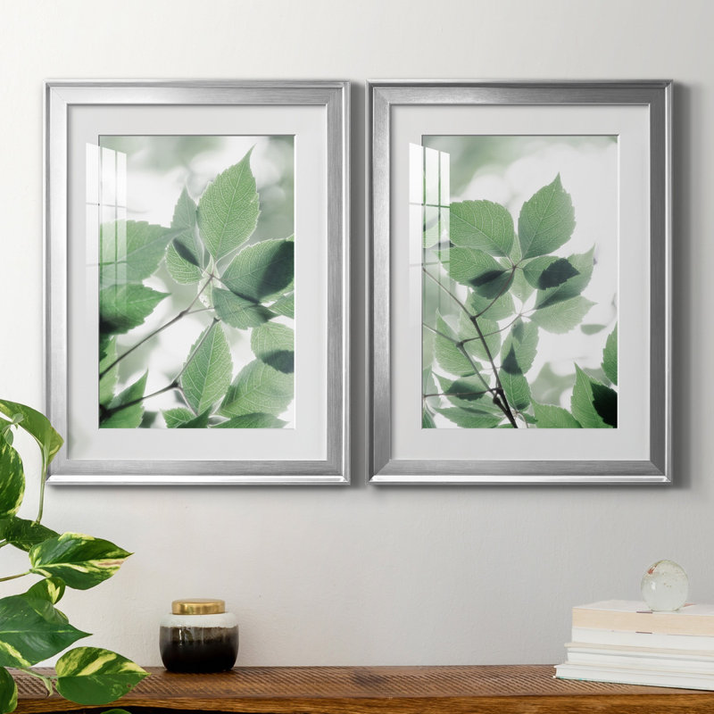 " Irene Weisz " 2 - Pieces, 24" H x 18" W x 1" D, White, Silver Framed Paper