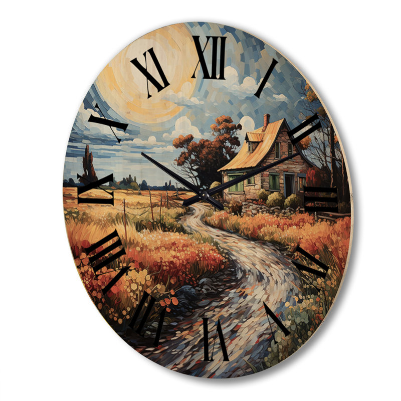 Horloge murale en bois massif Yarlin, Très grand