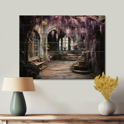 Art japonais «Wisteria Archway II» sur bois