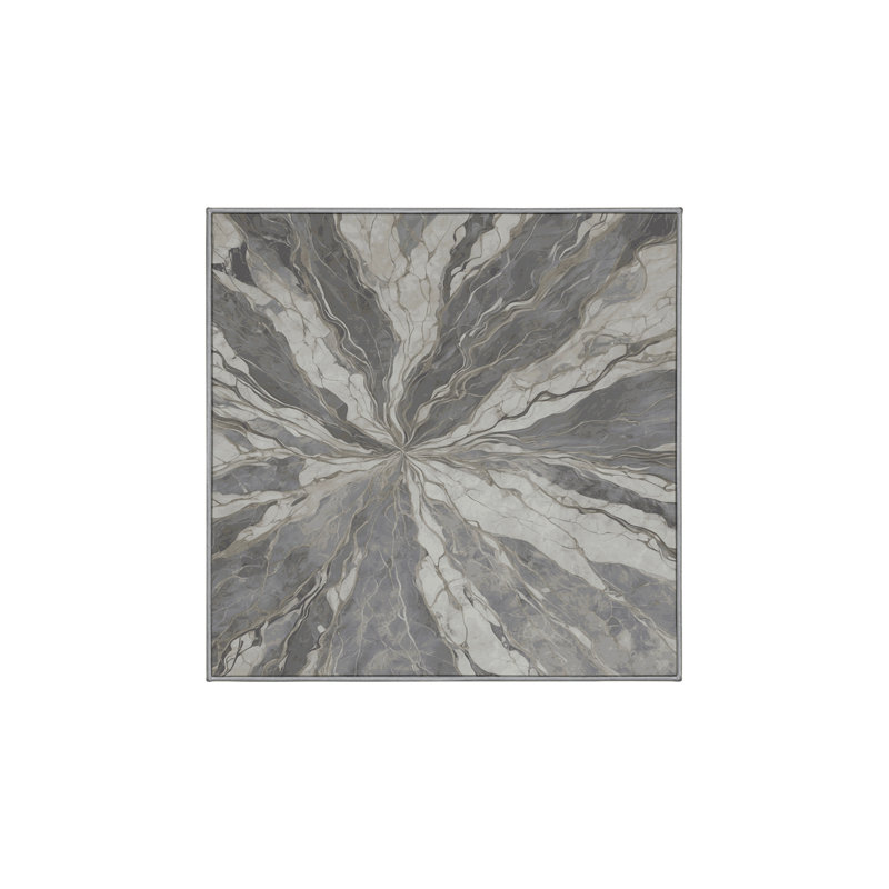 Machine Washable Gray Area Rug, Square 7'