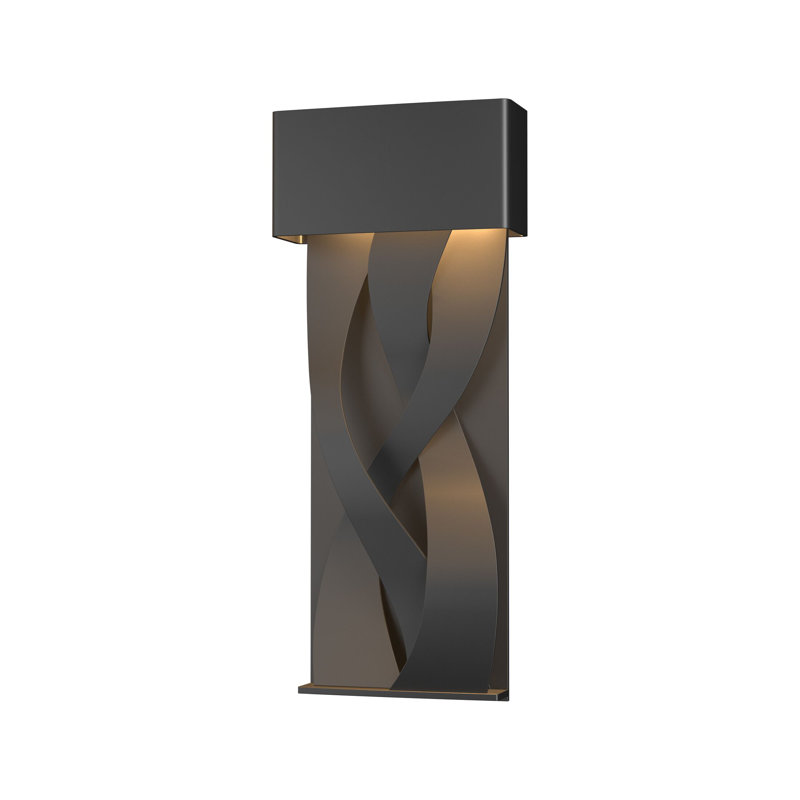 Plafonnier encastré d'extérieur Tress, H 22,9 po x l 9,5 po x P 3,7 po, Noir bord de mer