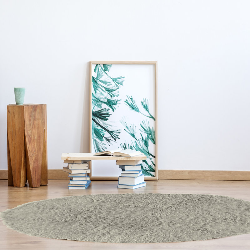 Alamin Flokati Wool Shag Hand Loomed Light Grey Rug
