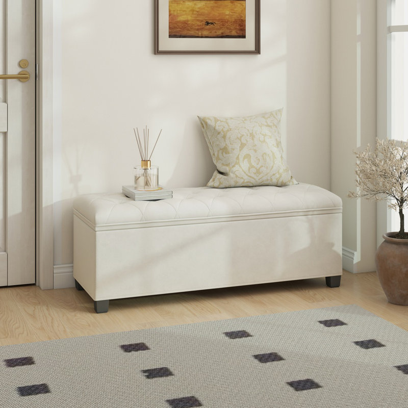Banc de rangement avec repose-pieds avec pieds de 15,7 po x 43,7 po, repose-pieds avec bancs, coffre de rangement, capacité de 660 lb, pour le salon, la chambre à coucher et le vestibule