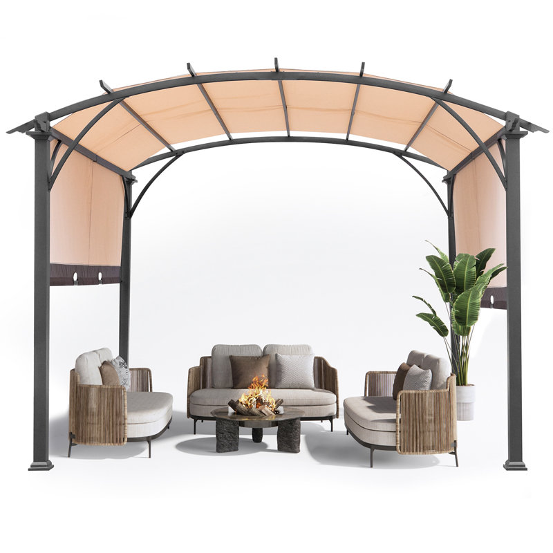 11 Ft. W x 11 Ft. D Metal Pergola with Canopy