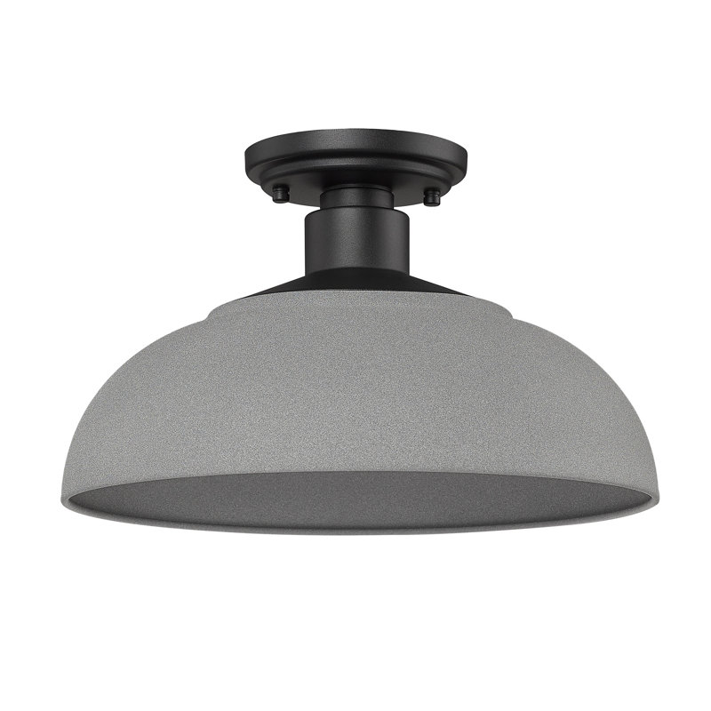 Yep by Golden Lighting Levitt 1-light Outdoor Ceiling in Natural Black and Natural Gray shade, Gray