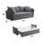Irina 87.8" Sleeper Sofa, Gray Fabric-1725076541