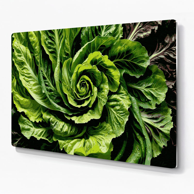Art mural en métal légumes vert laitue romaine