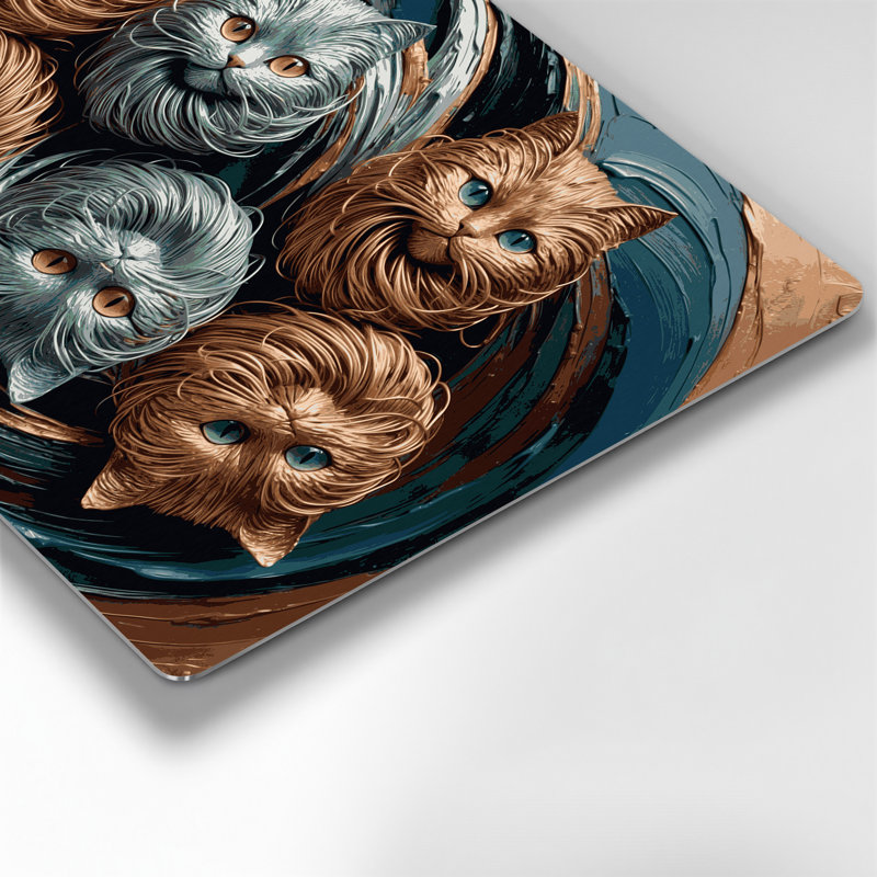 Cats American Wirehair Grey Metal Wall Art, 144" H x 216" W x 0.05" D