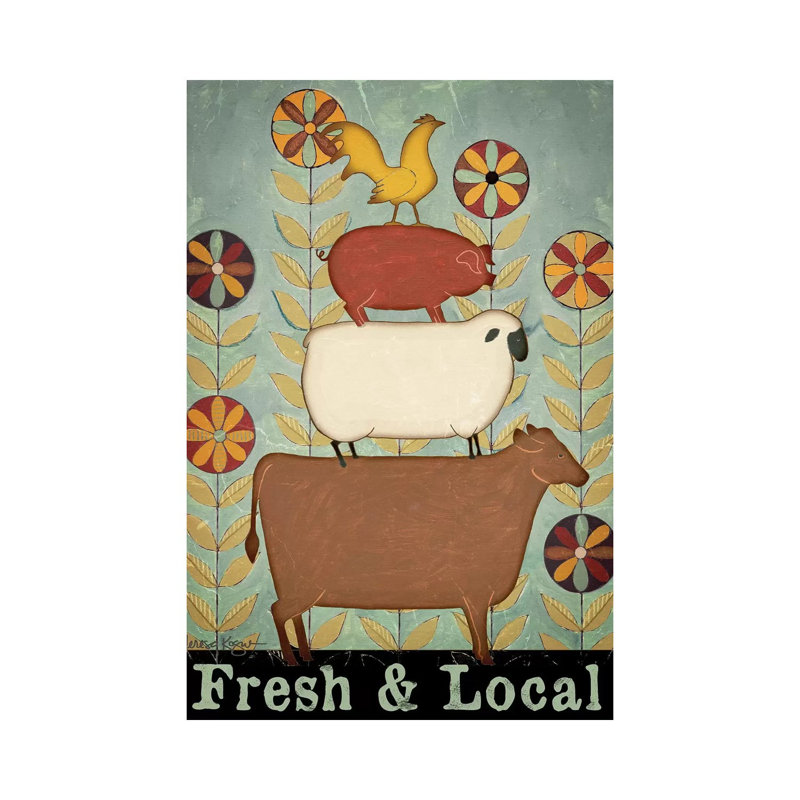 Fresh And Local Animal Stack by Teresa Kogut - Wrapped Canvas Print, 66.04 cm H x 45.72 cm W x 3.175 cm D