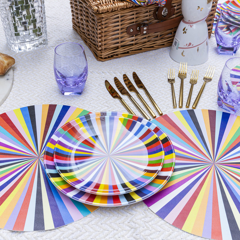 Multi Colored Starburst Dinner Plate