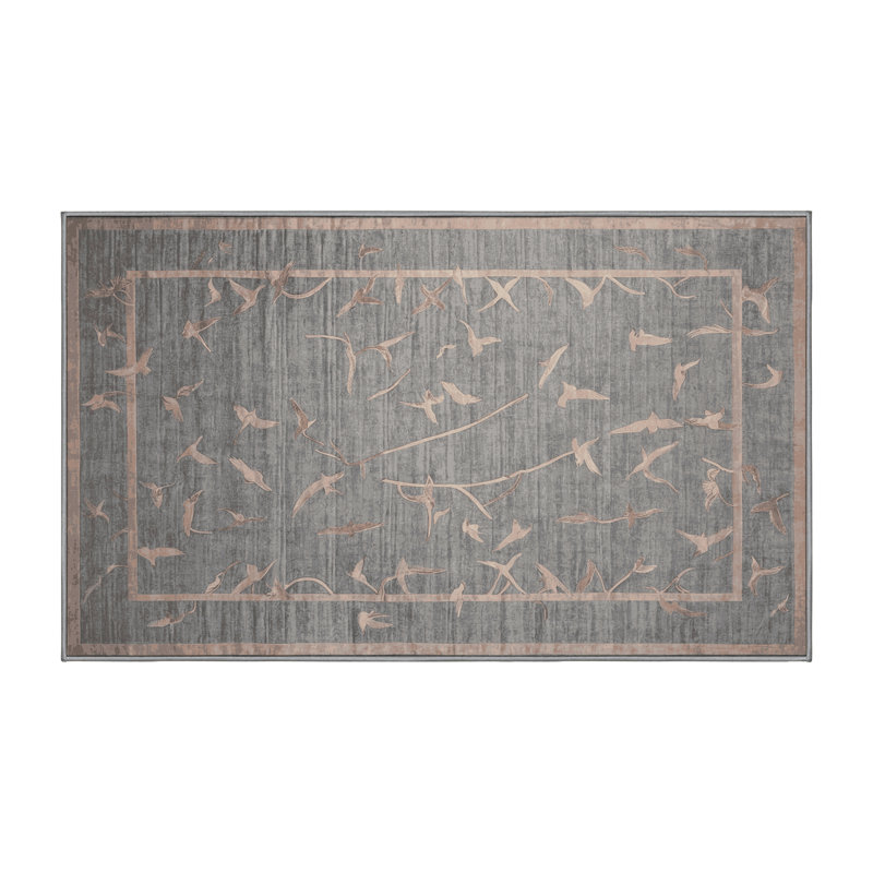 Tapis gris lavable à la machine, Rectangle 2 pi x 3 pi