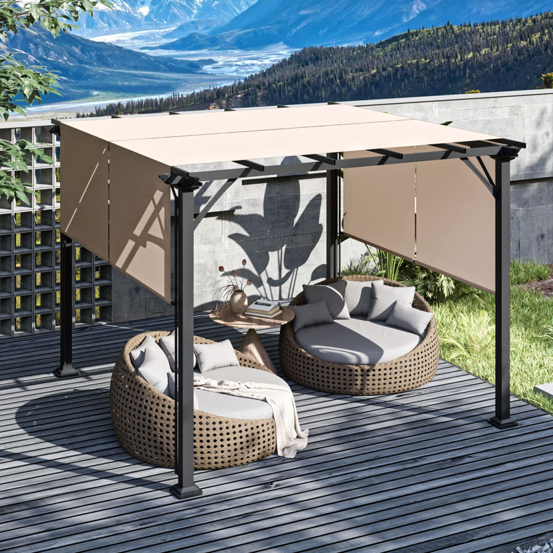 10 Ft. X 10 Ft. Metal Pergola With Canopy