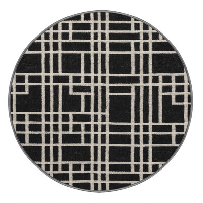 Machine Washable Trellis Grey Area Rug