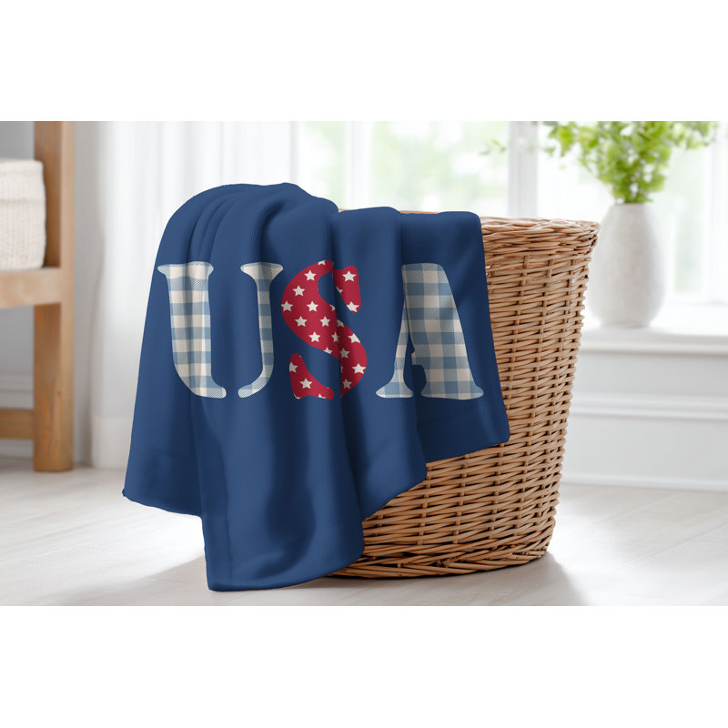 Couverture en velours de molleton USA Vichy, L 80 po x l 60 po