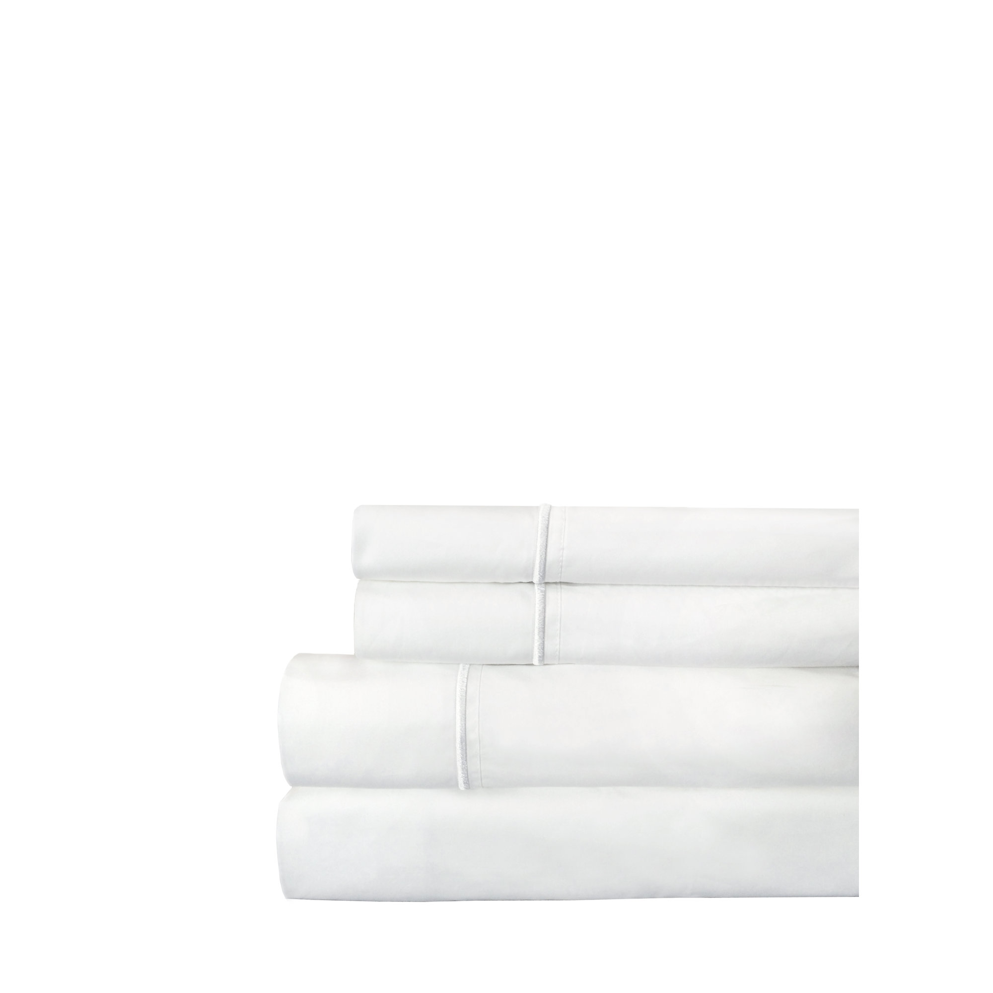 Benin 100% Cotton Percale Sheet Set, White, Twin
