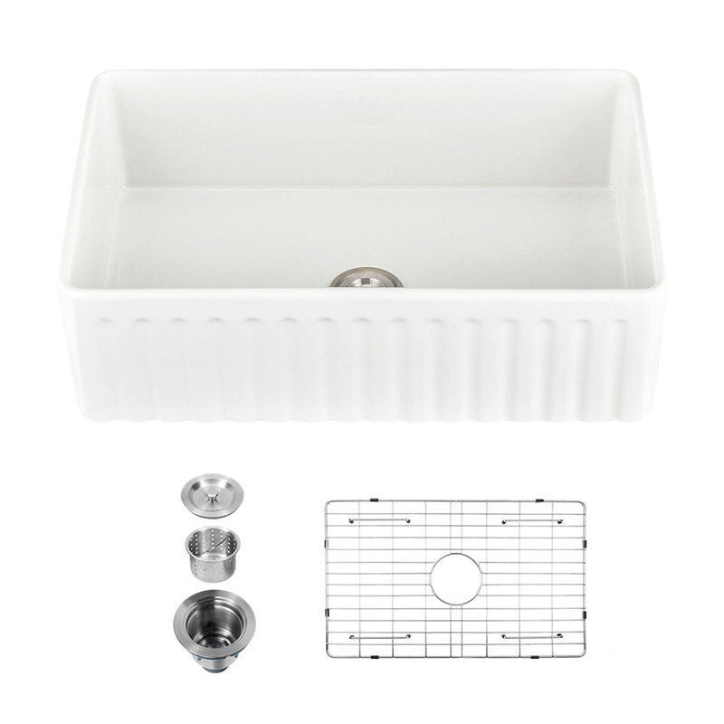 33'' L Farmhouse / Apron Single Bowl Fireclay Kitchen Sink
