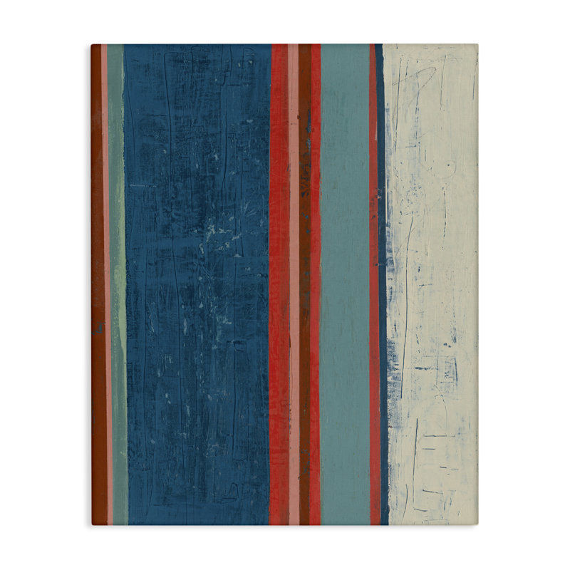 «Farmhouse Rustic Stripes», art mural sur toile par Pippin Schupbach, H 20 po x l 16 po